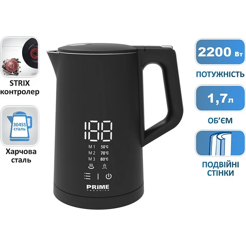 Електрочайник PRIME Technics PKD 1788 BS