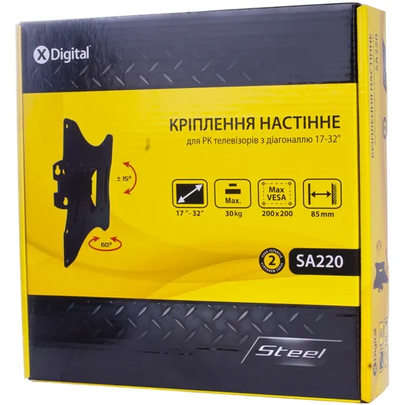 Підставка під ТВ X-DIGITAL STEEL 17-32" SA220 Black
