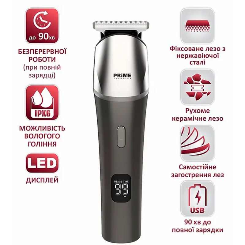 Машинка для стрижки  PRIME Technics PHT 491 CMG