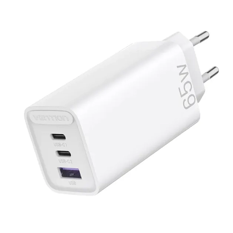 АЗП Vention 3-port USB(C+C+A) GaN Charger(65W/30W/30W) FEDW0-EU