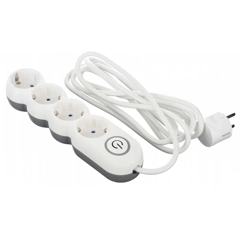 Мережевий фільтр 2Е Plus 4XSchuko з вимикачем 3G1.0*3M, white 2E-U04VESM3W
