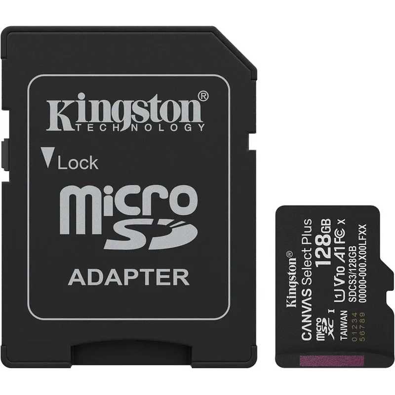 Карта пам`яті Kingston microSDXC 128GB Canvas Select Plus Gen3+ SDCS3/128GB