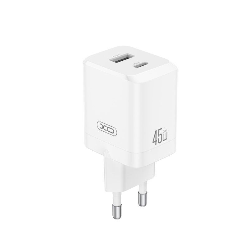 Зарядний пристрій XO Gan CE36 45W/1 USB+1 USB-C White