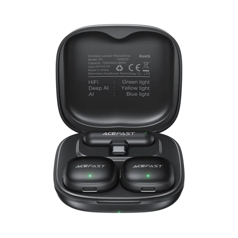 Бездротова мікрофонна система ACEFAST R1 dual-mic (Type-C) Black 6974316284895