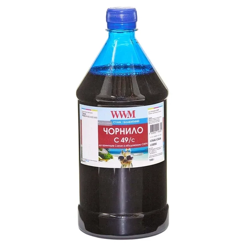 Чорнило WWM Canon GI-490 G1400/2400/3400 1000г Cyan (C49/C-4)