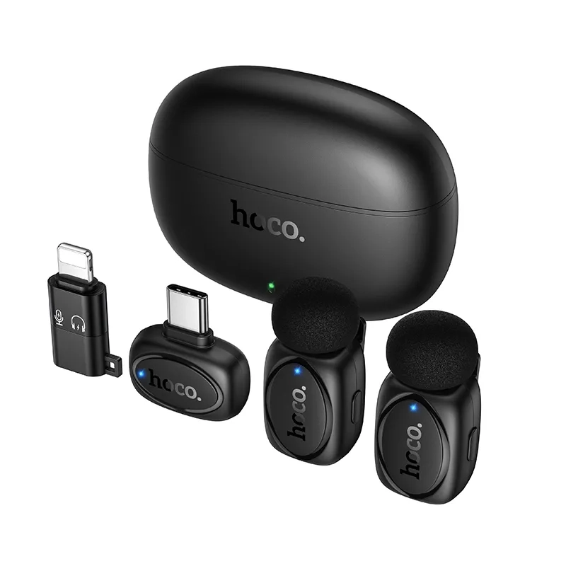 Мікрофон-петличка HOCO L19 Graceful dual-mic (iP/Type-C) Black 6942007655477