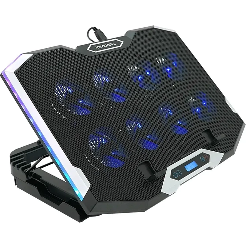 Підставка для ноутбука Ice Coorel K10 10-17" RGB Black (YT35671)