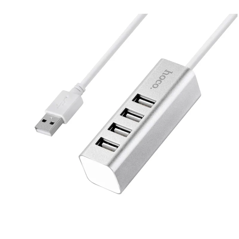 USB HUB HOCO HB1 4USB Line machine Silver 6957531038146